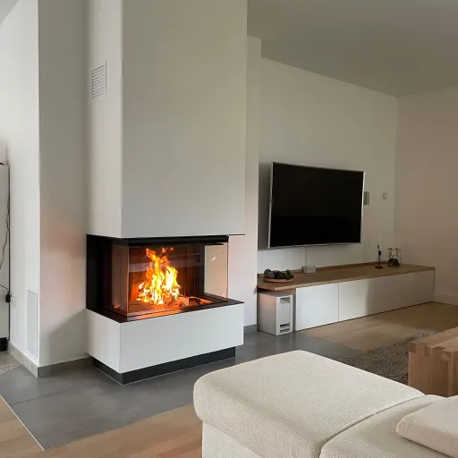 Weißer Kamin
