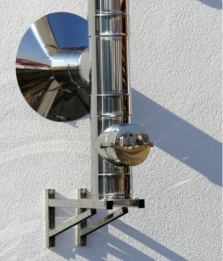 Außenschornstein in Chrom