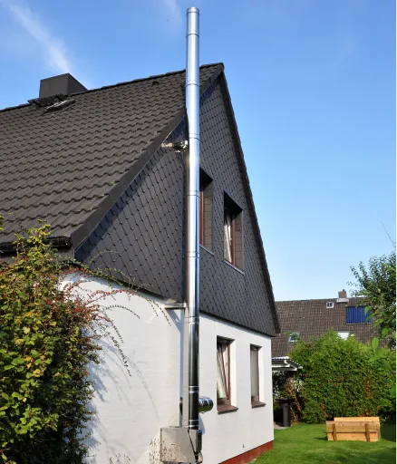 Außenschornstein in Chrom