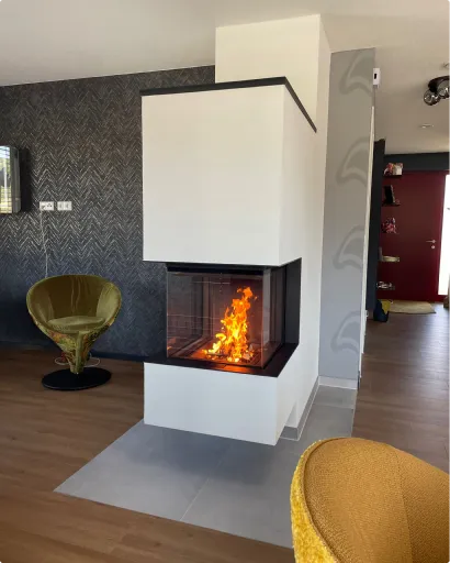 weißer Kamin